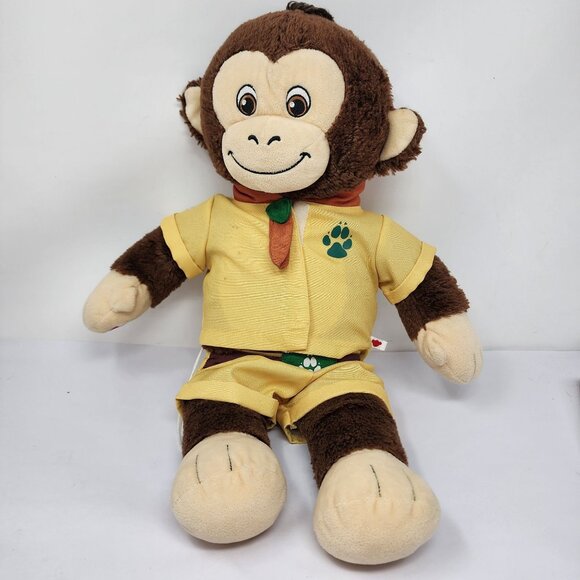 Build-A-Bear Monkey Scout Plush Toy 16" Brown Fur Yellow Outfit - Picture 1 of 8